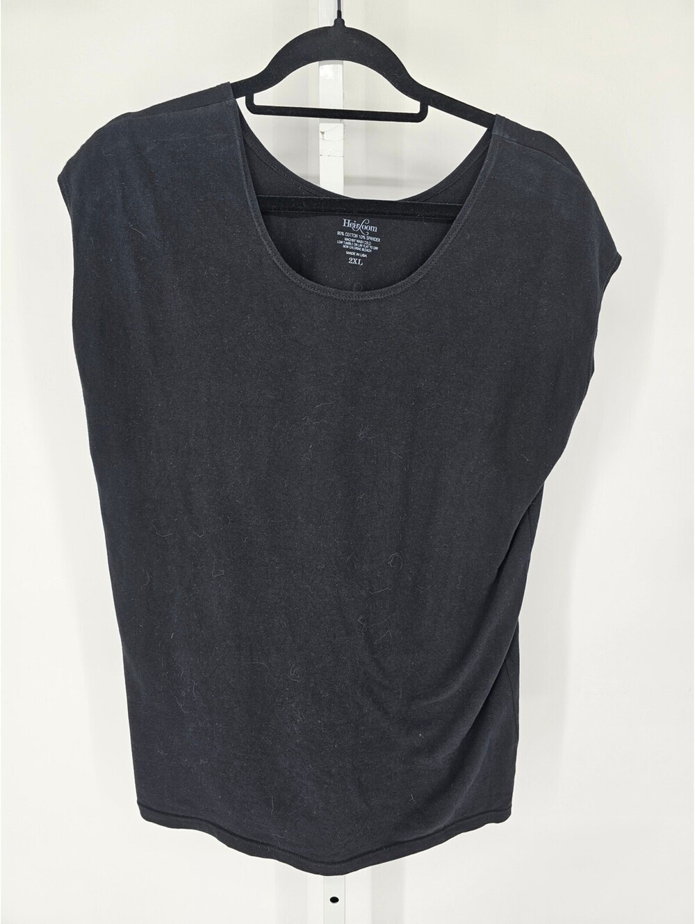 Heirloom Womens Sz 2XL Short Sleeve T Shirt Solid Black Scoop neck